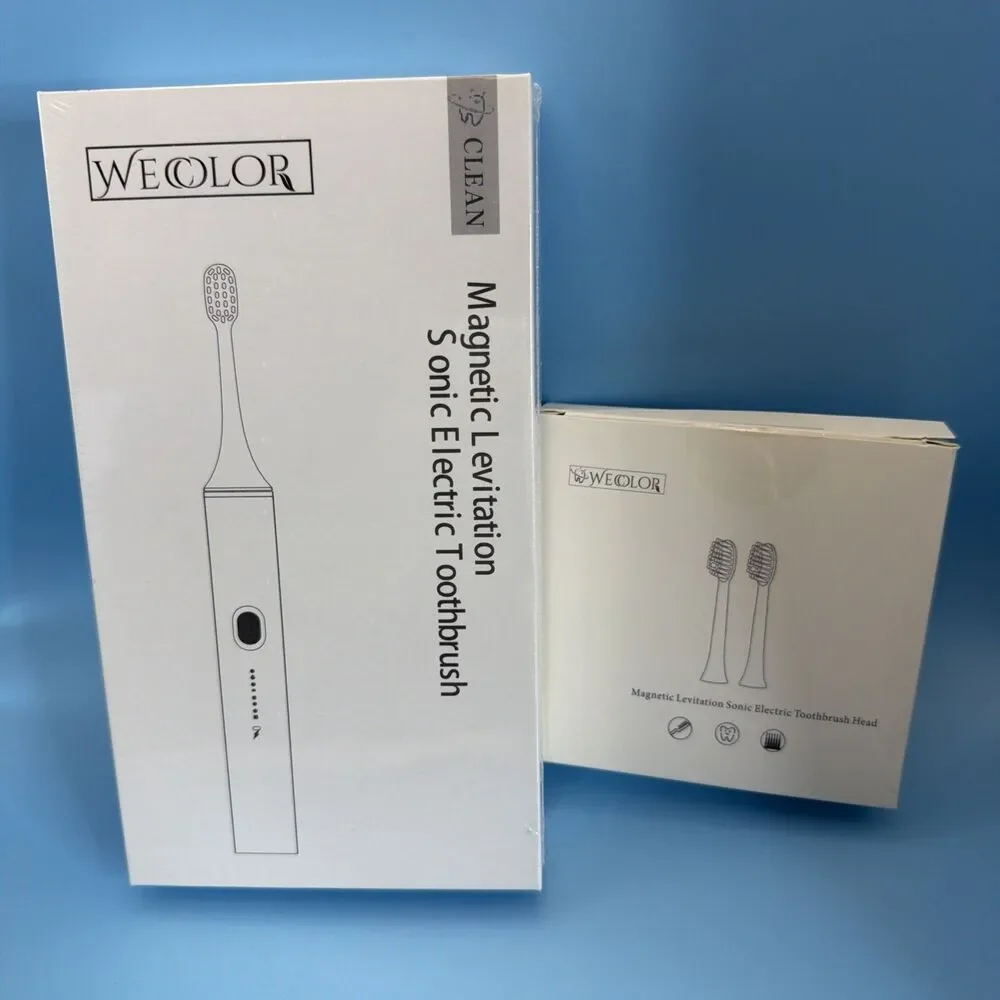 Wecolor Sonic Electric Toothbrush with 4 Replacement Heads. Color Green